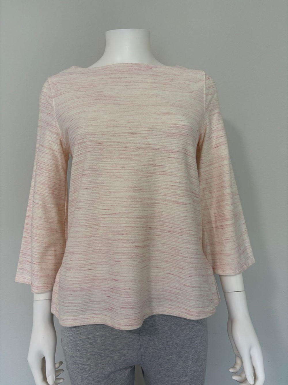 NWT Old Navy Small Women's Lightweight Boatneck Top in Soft Pink Heather